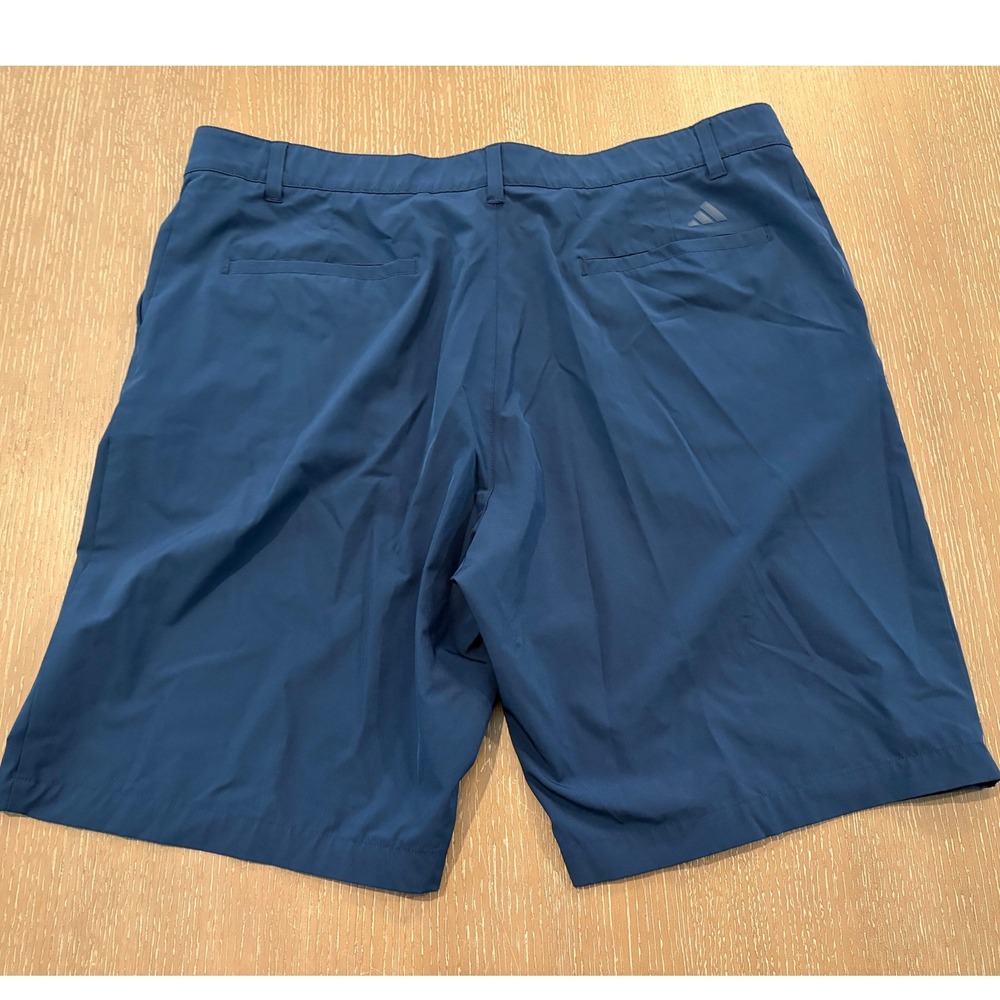 Adidas Mens Golf Shorts Size 40 Navy Blue Stretch Performance Bermuda Flat Front